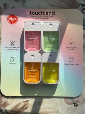 touchland Hydrating Hand Sanitizer Mist - 4-Pack (Pink, Green, Orange, Yellow)